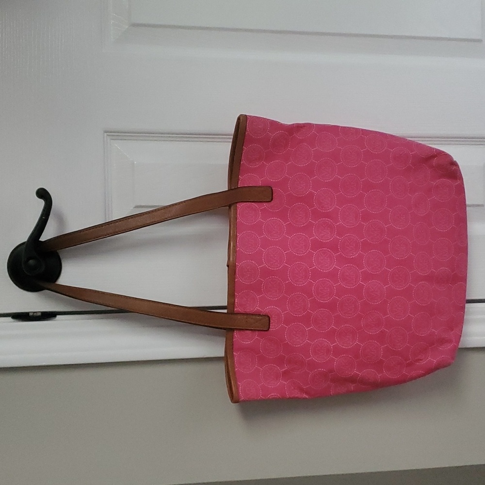 Michael Kors Pink Logo Canvas Tote - Picture 2 of 14